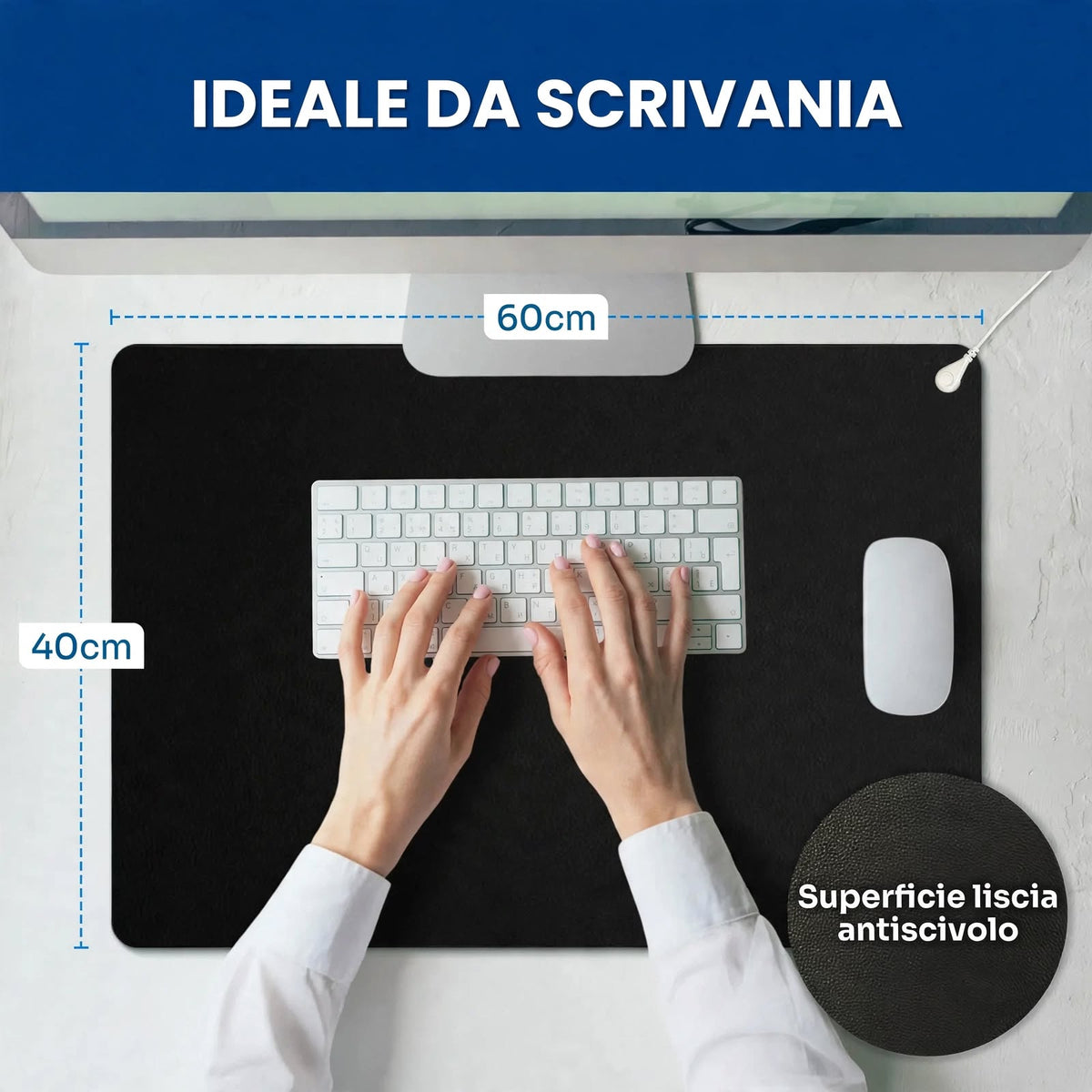 Tappetino di Messa a Terra Grounding - IDEALE DA SCRIVANIA - 60x40cm | Antistatico ed Ergonomico