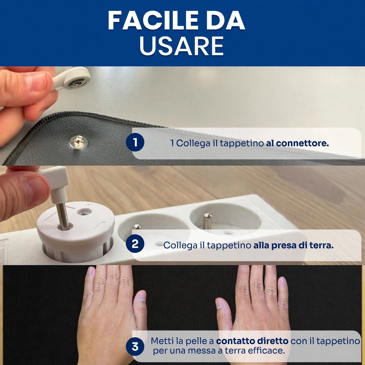 Tappetino di Messa a Terra Grounding - IDEALE DA SCRIVANIA - 60x40cm | Antistatico ed Ergonomico